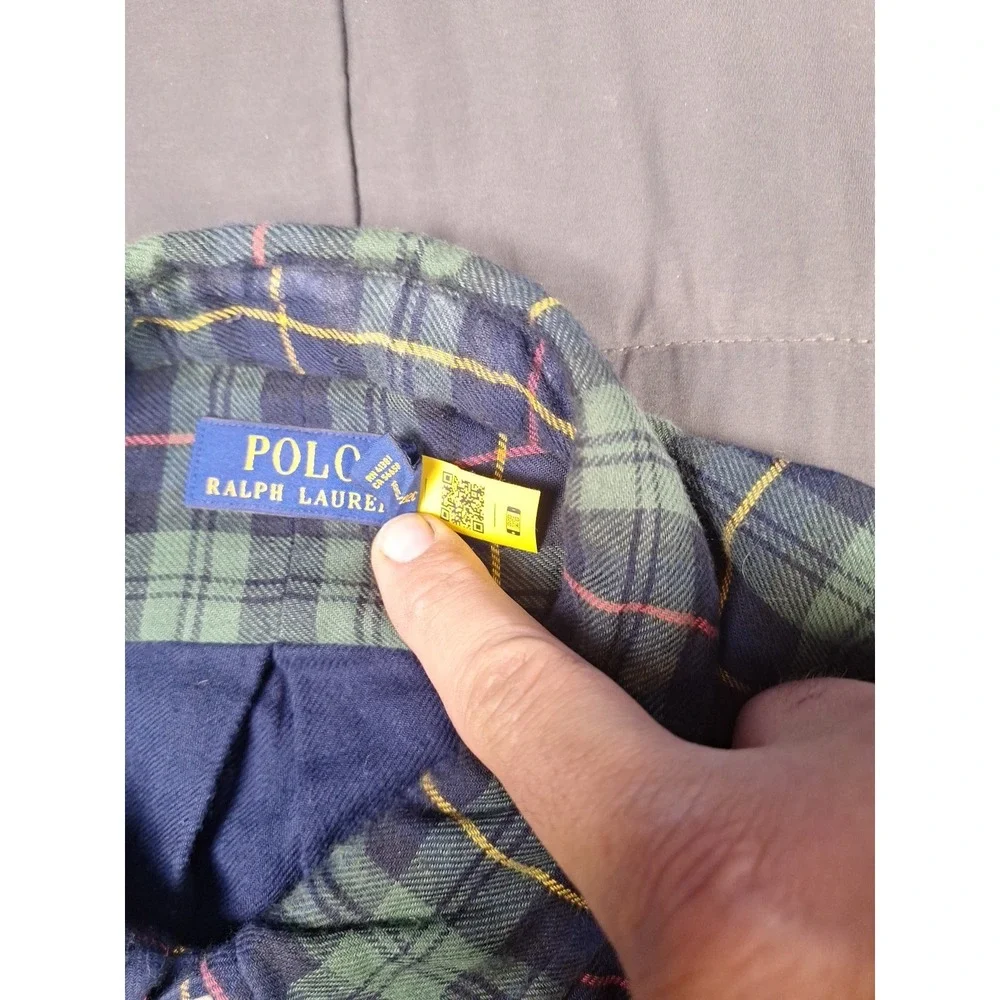 Polo Ralph Lauren Green Blue Check Plaid Double Faced Shirt Men 2XLT Hiking Work